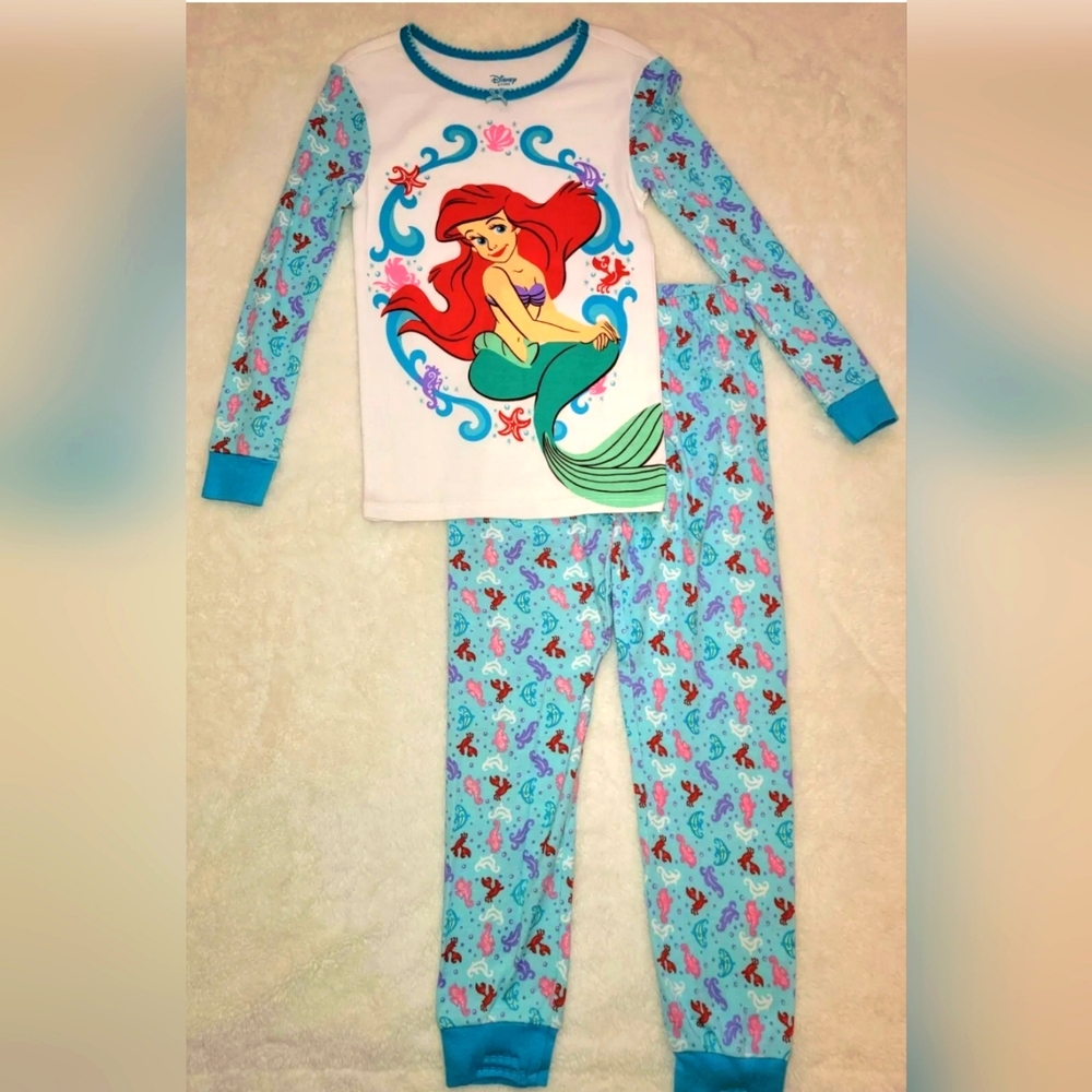 Disney Store Princess ARIEL Pajamas Long Sleeve Size 6 The Little Mermaid